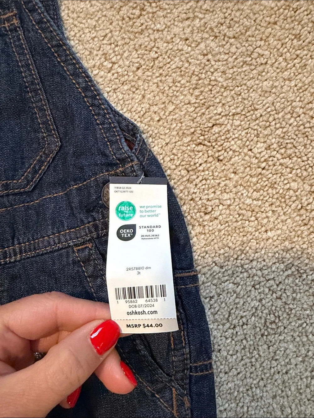 OshKosh B'gosh Kids Dark Blue Denim Overalls